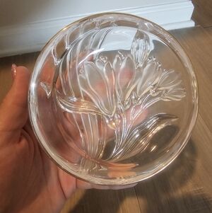 Mikasa Clear Glass Floral Trinket Dish